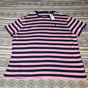 NWT 🆕 Polo by Ralph Lauren Tee in Pink and Blue stripes size XXL